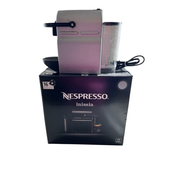 Nespresso Inissia Silver Model D40 Espresso Coffee Maker With Box Tested - Picture 1 of 16
